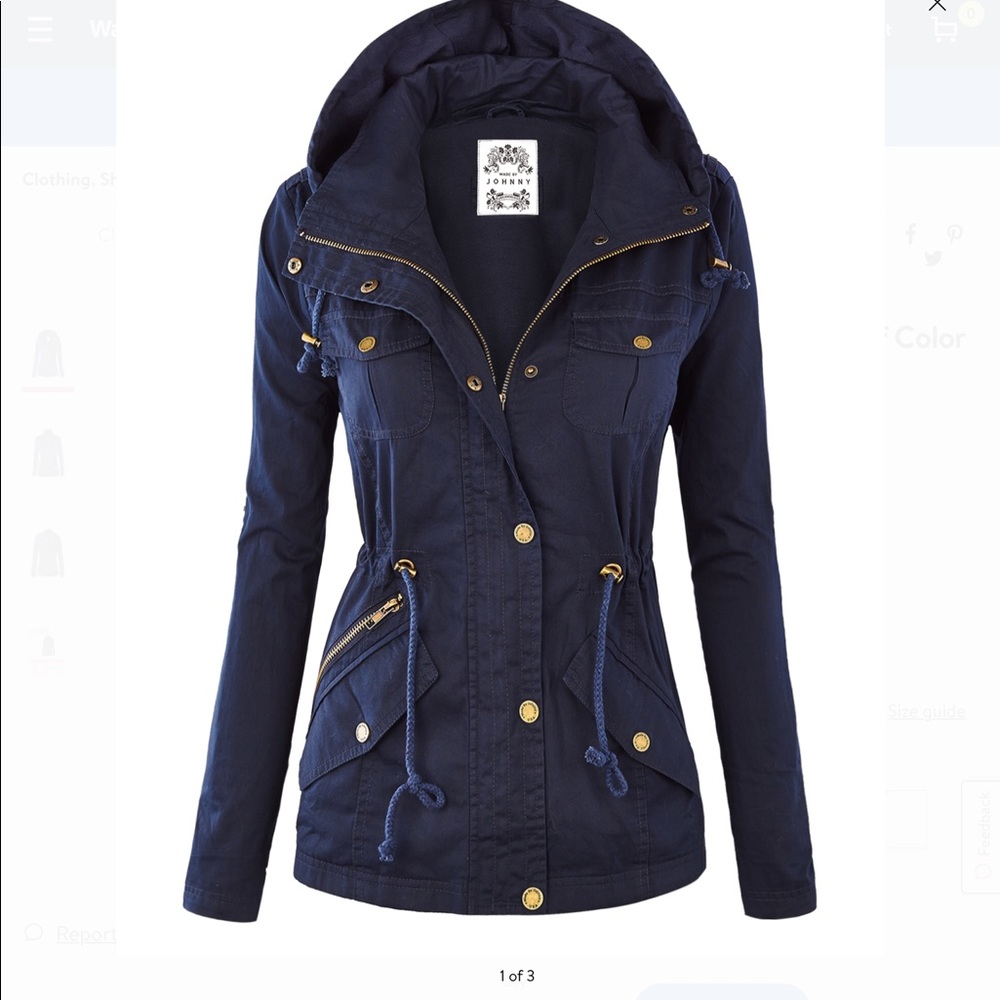Navy blue utility jacket Made By Johnny XL